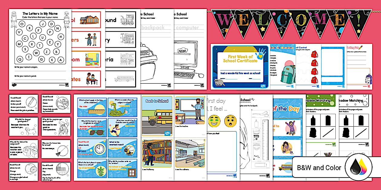 Kindergarten First Week of School Activity Pack