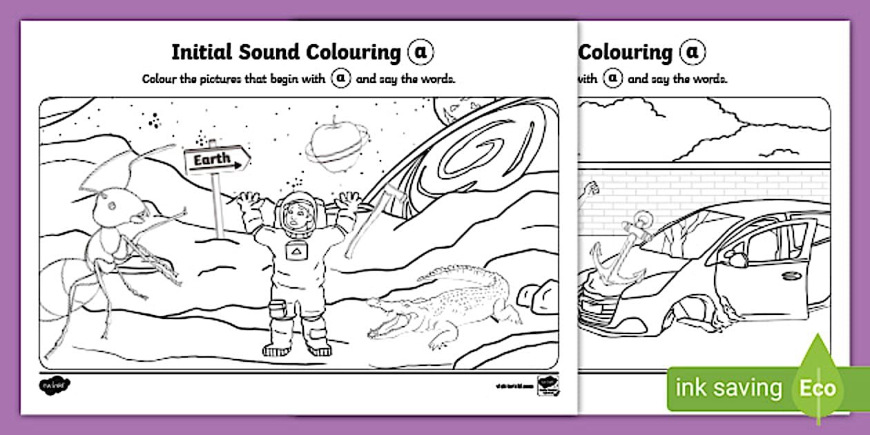 Initial Sounds Colouring Activity: Letter a (Teacher-Made)
