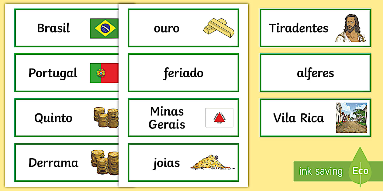Tiradentes Cartões de Palavras Português (Brasil) - Twinkl
