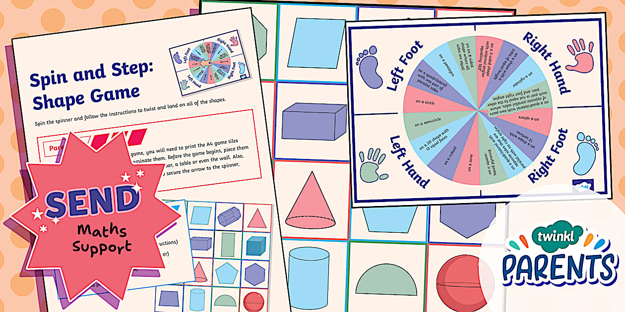 👉 SEND Maths Support: Spin and Step: Shape Game (Year 6)