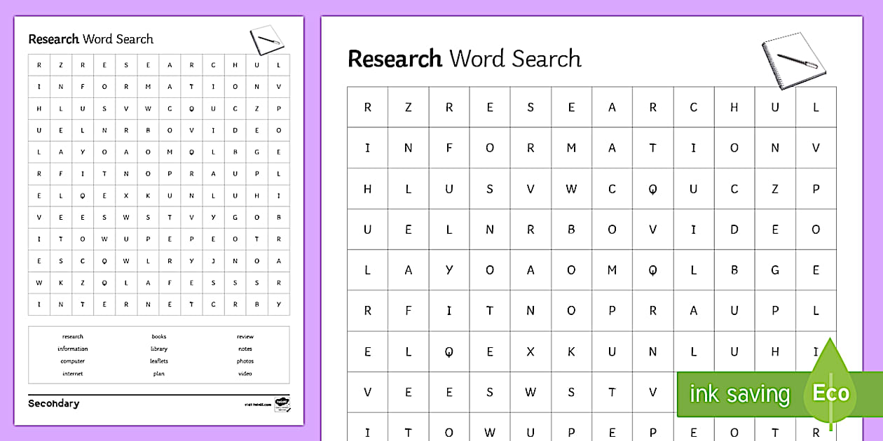 Research Word Search (l'enseignant a fait) - Twinkl