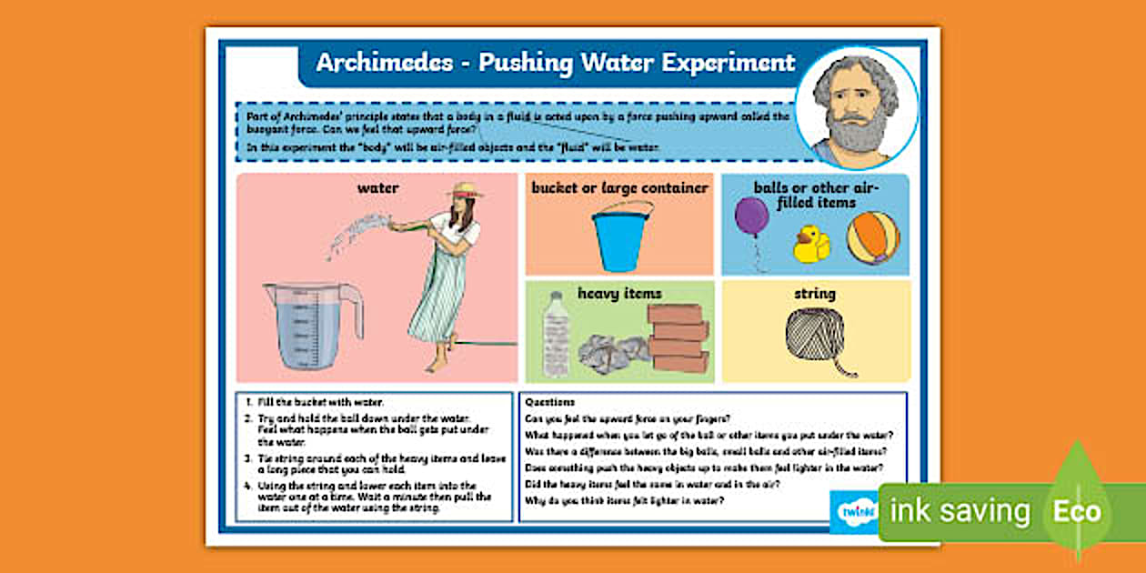 Archimedes #39 Principle Worksheet Year 3 4 Science