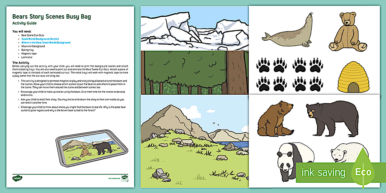 Bear Story Scenes Busy Bag Resource Pack for Parents
