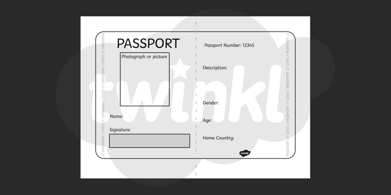 international passport template for kids printable - twinkl