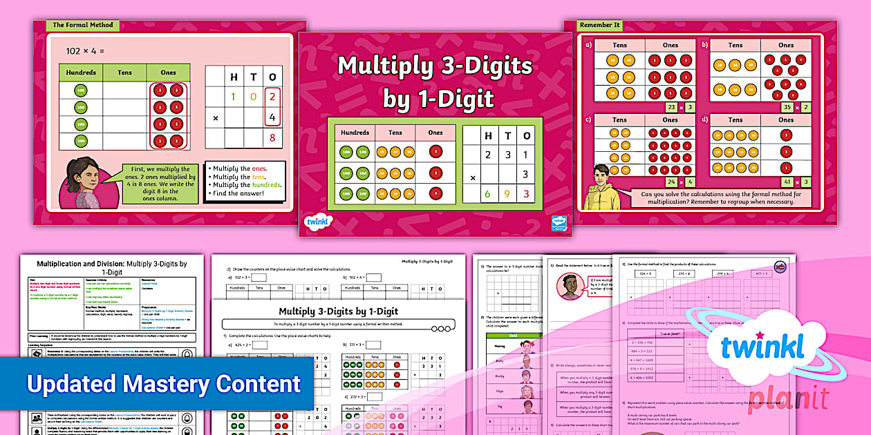 Y4 Multiplication and Division Planit Lesson 24 Written Methods