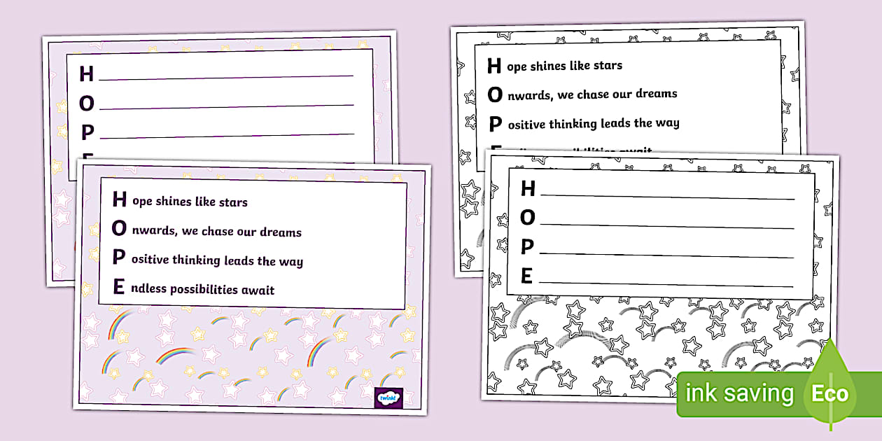 Hope Acrostic Poem Example