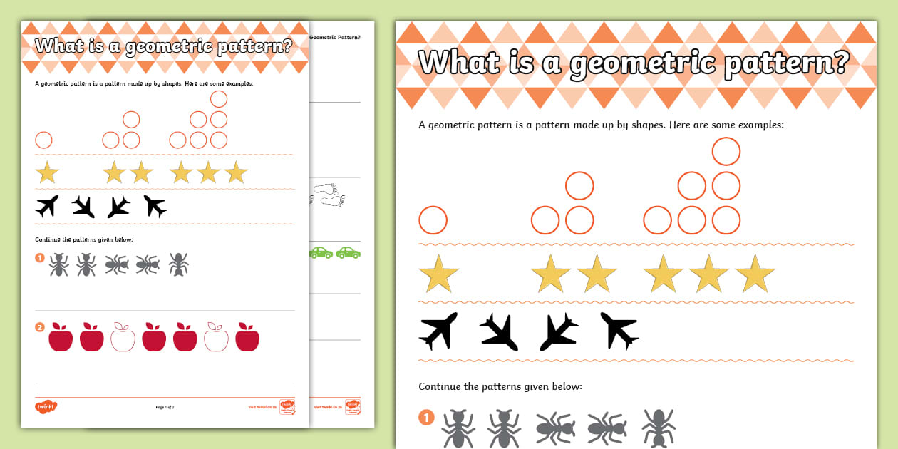 What Is a Geometric Pattern Activity Sheet - Twinkl