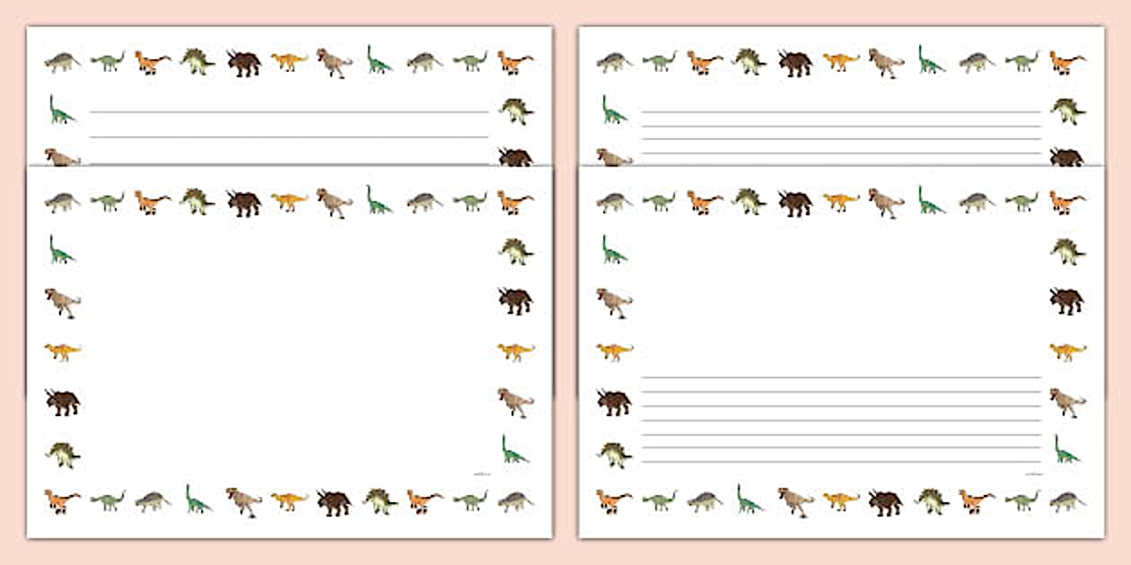* NEW * Landscape Dinosaur Page Borders - KS1 - Twinkl