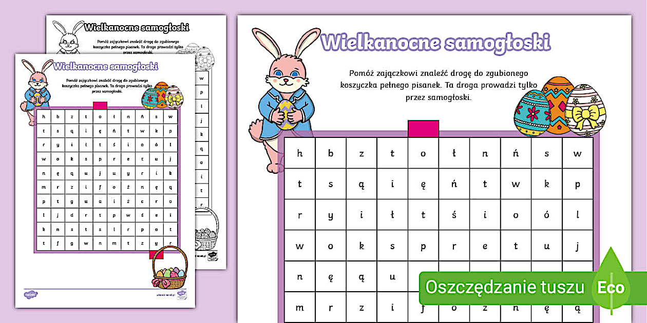 Wielkanocne samogłoski | Labirynt z samogłoskami | Wielkanoc