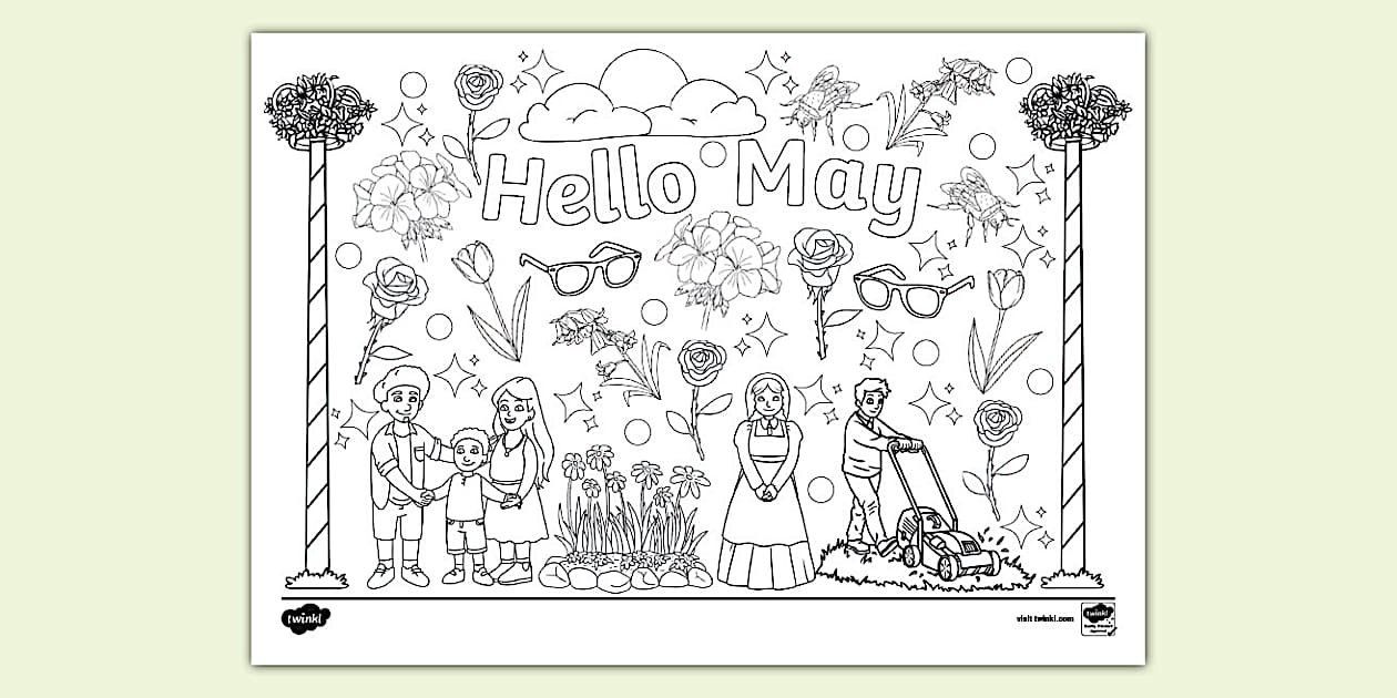 Hello May Colouring Page KS1 - T Tp 1713266430 Hello May Colouring Page Ver 1 