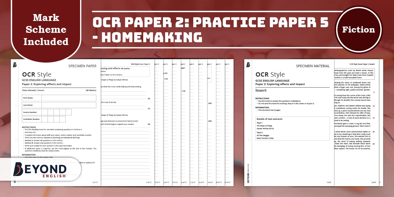 OCR Paper 2: Exploring Effects and Impact - Homemaking