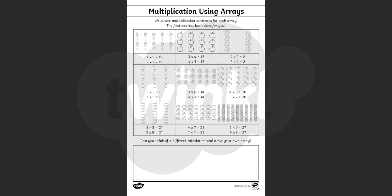 arrays worksheet pdf