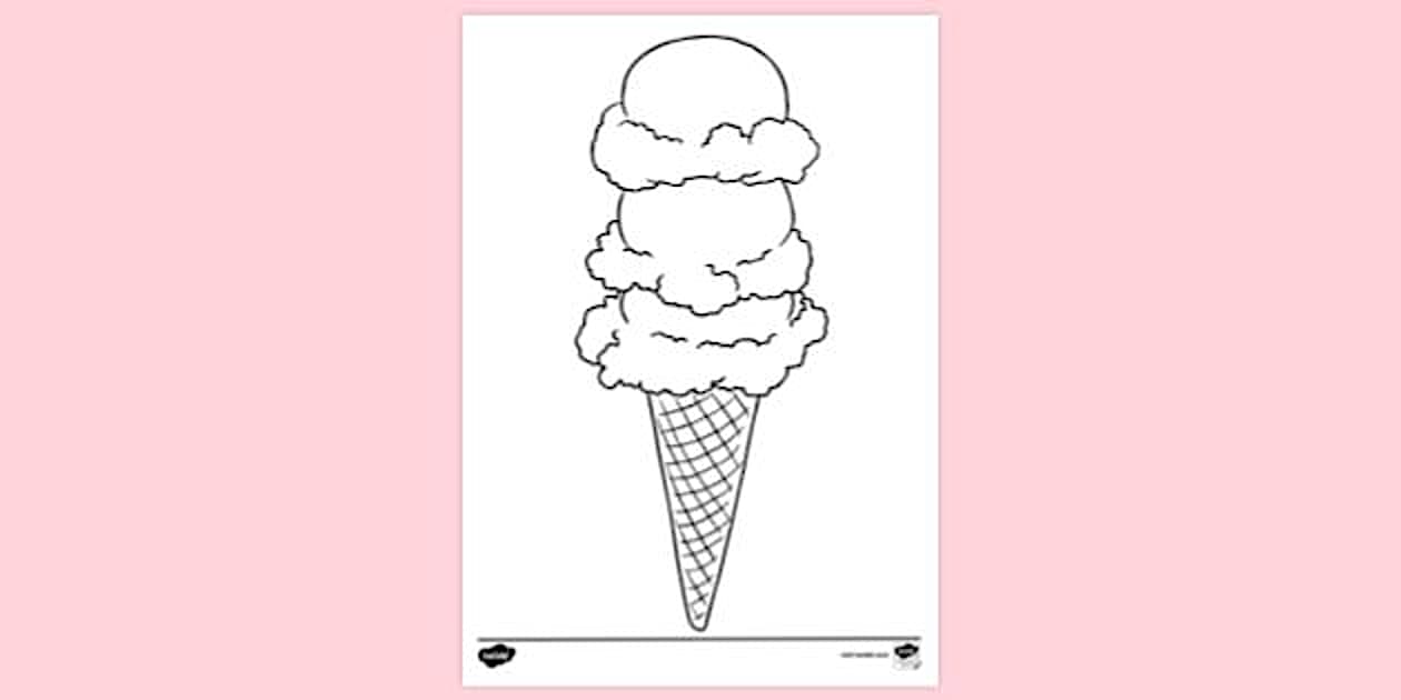 Ice Cream Colouring Page For Children Colouring Sheets