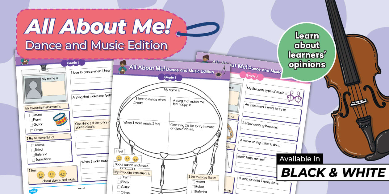 All About Me Dance Activity Sheet (teacher made) Twinkl