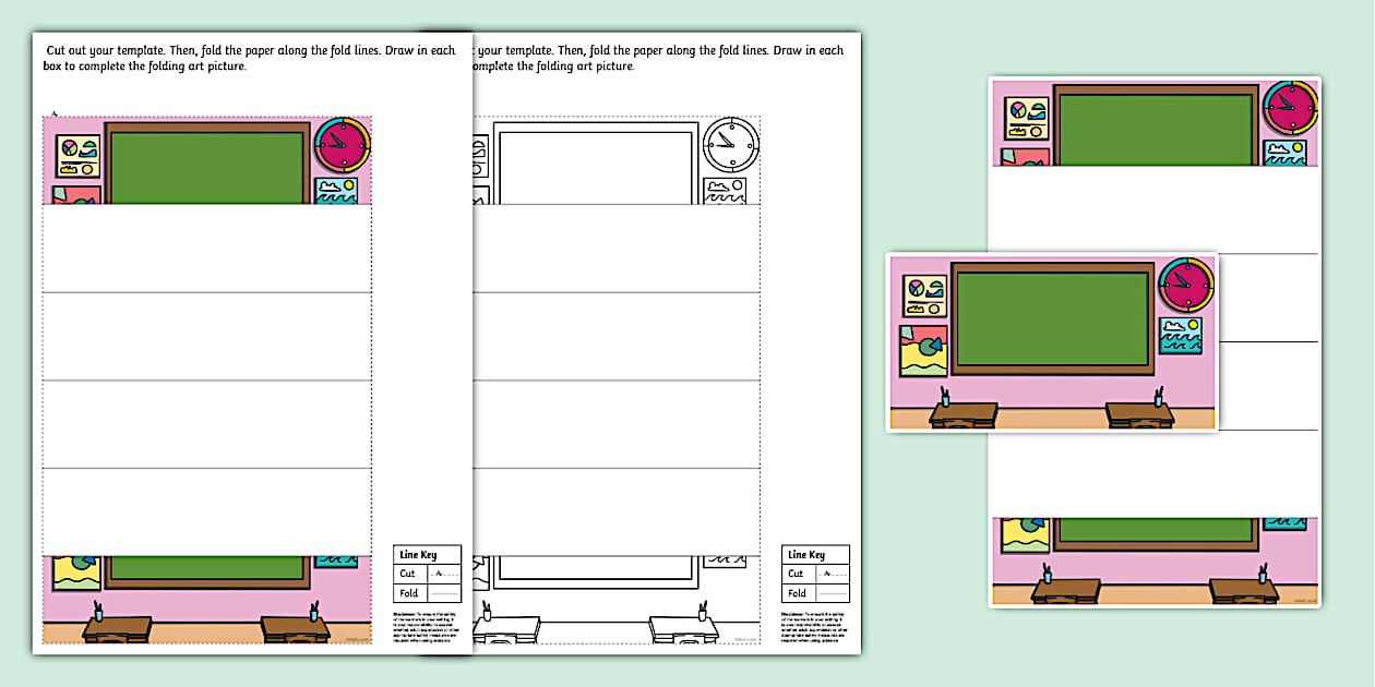 KS1 End of Year Folding Art Template (teacher made) - Twinkl
