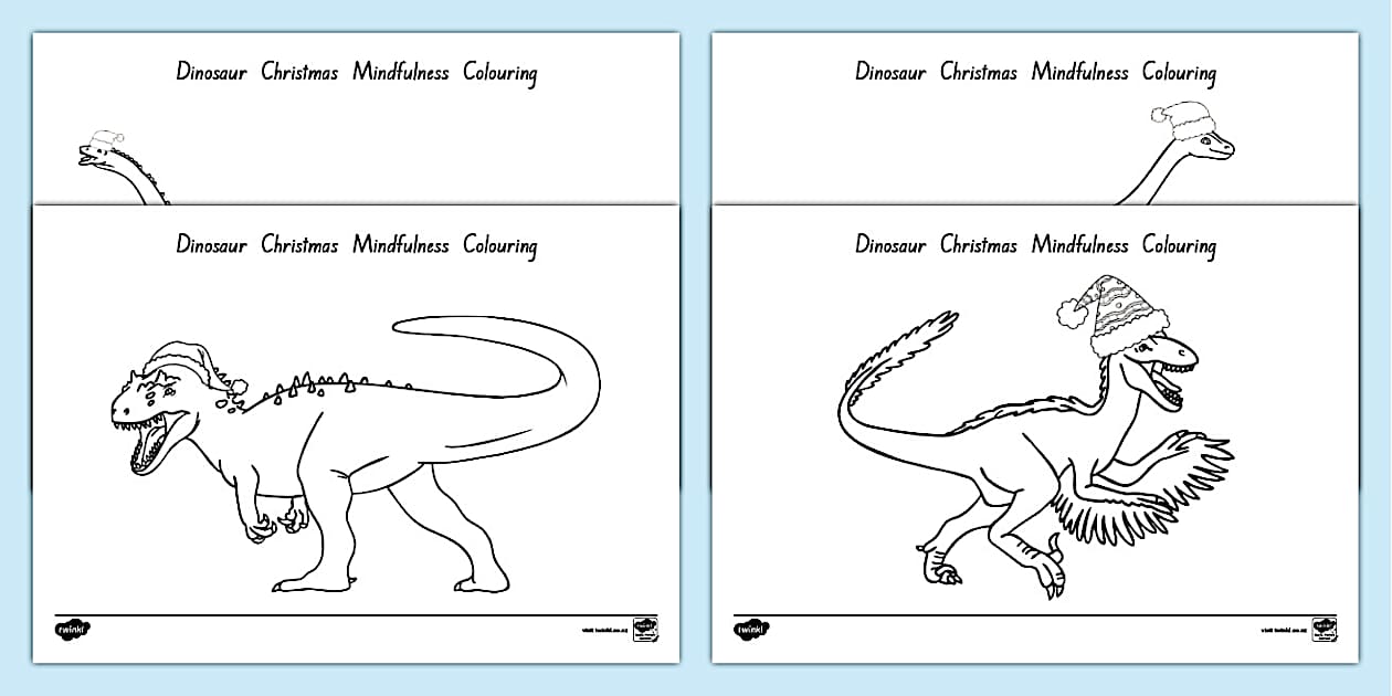 Dinosaur Christmas Colouring (teacher made) - Twinkl