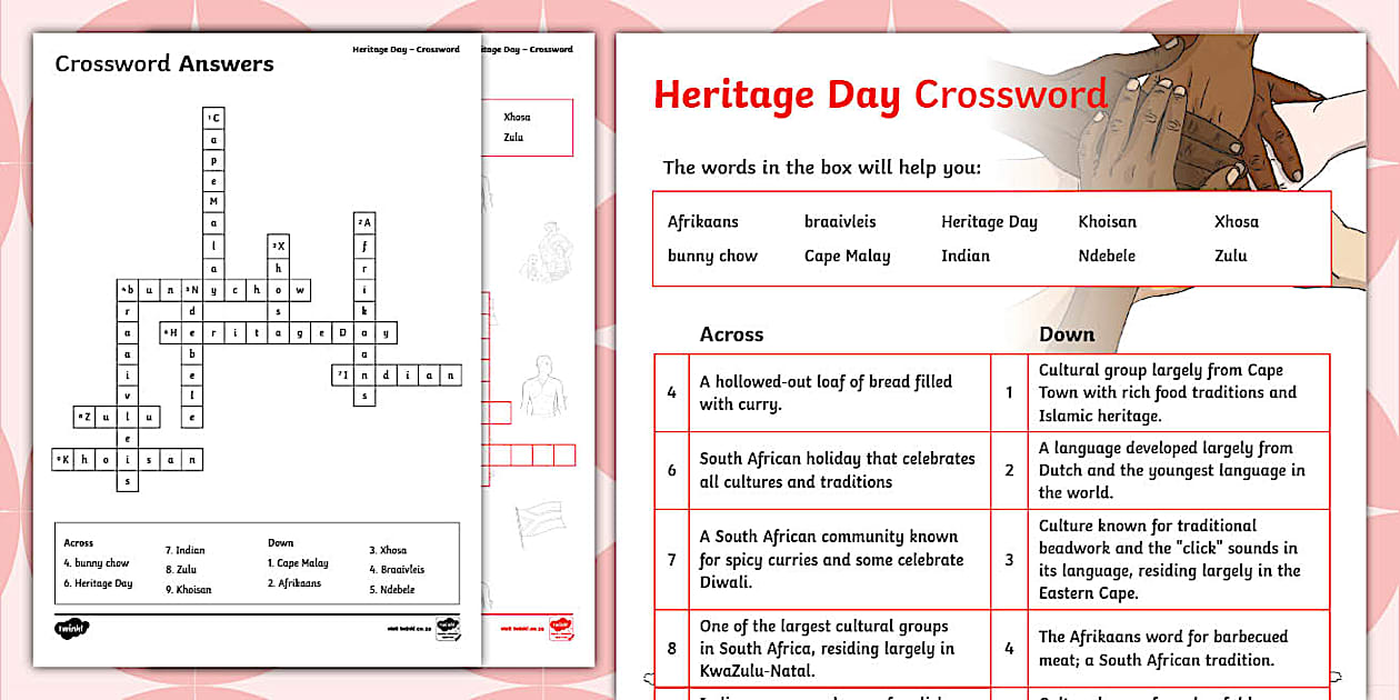 Heritage Day Crossword