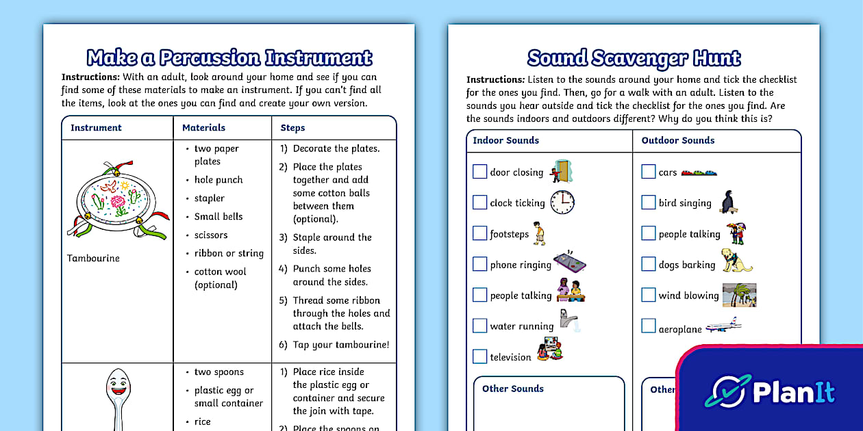 Year 2 Science Sound Waves Home Learning Tasks - Twinkl