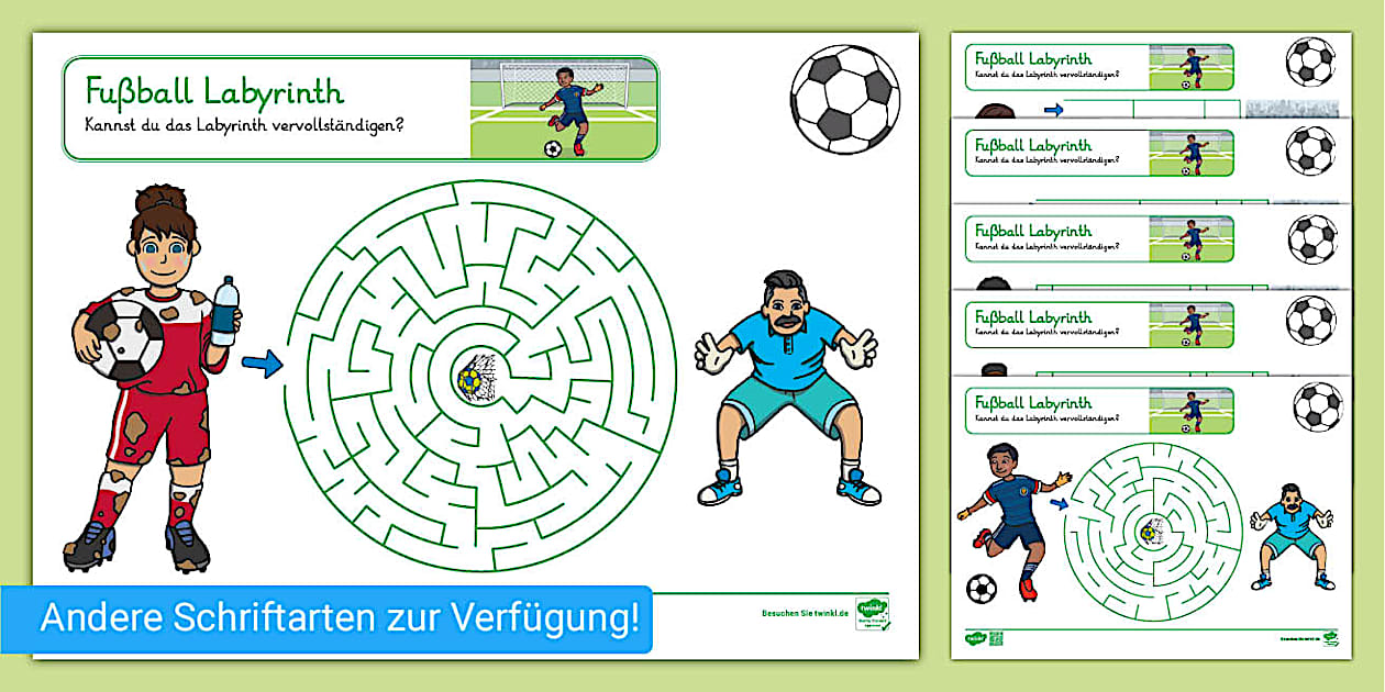 Fußball Labyrinth - Arbeitsblätter