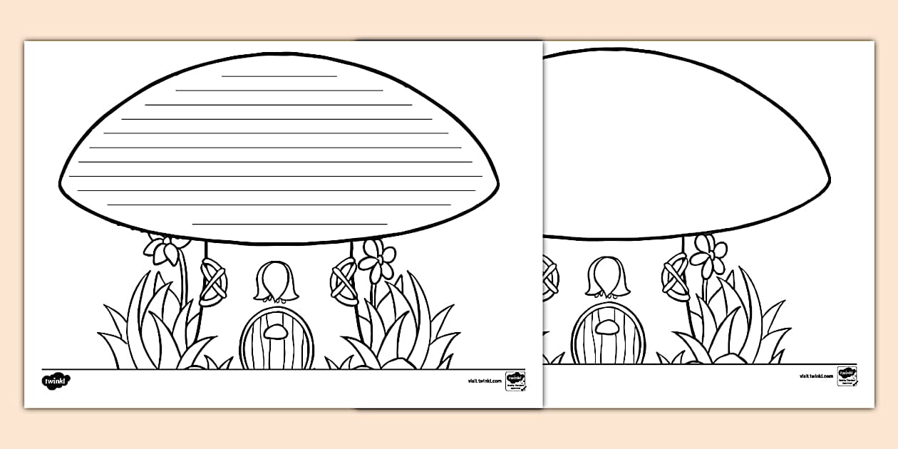 Toadstool Writing Template