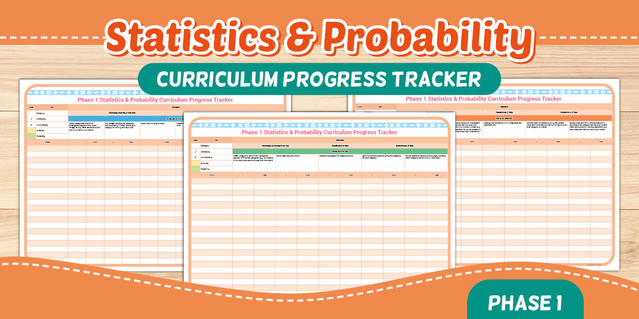Stats & Probability Tracker for Maths Curriculum