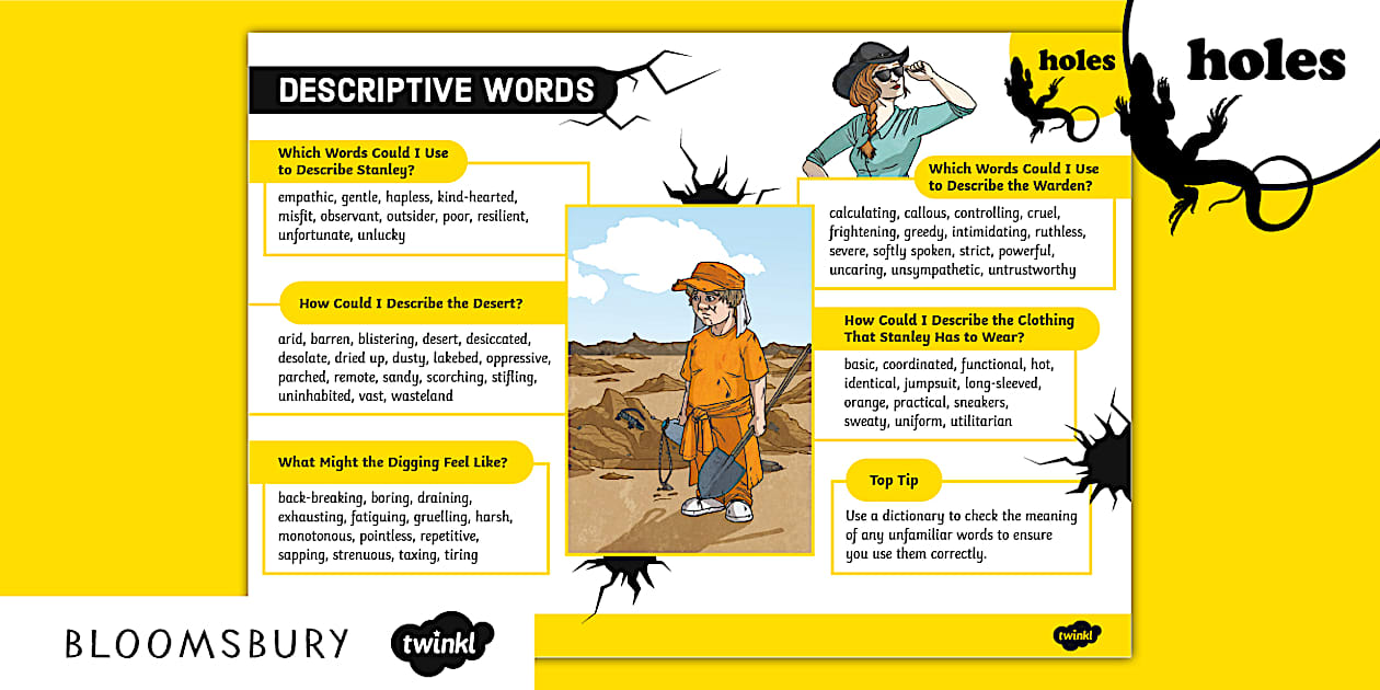 FREE Holes: Descriptive Word Mat (teacher made) Twinkl