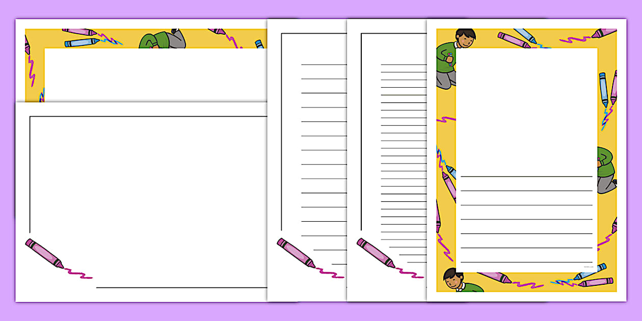 Crayon Border Template Educational Resources Twinkl USA