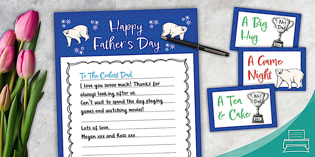 Customisable Father #39 s Day Letter Template for Kids