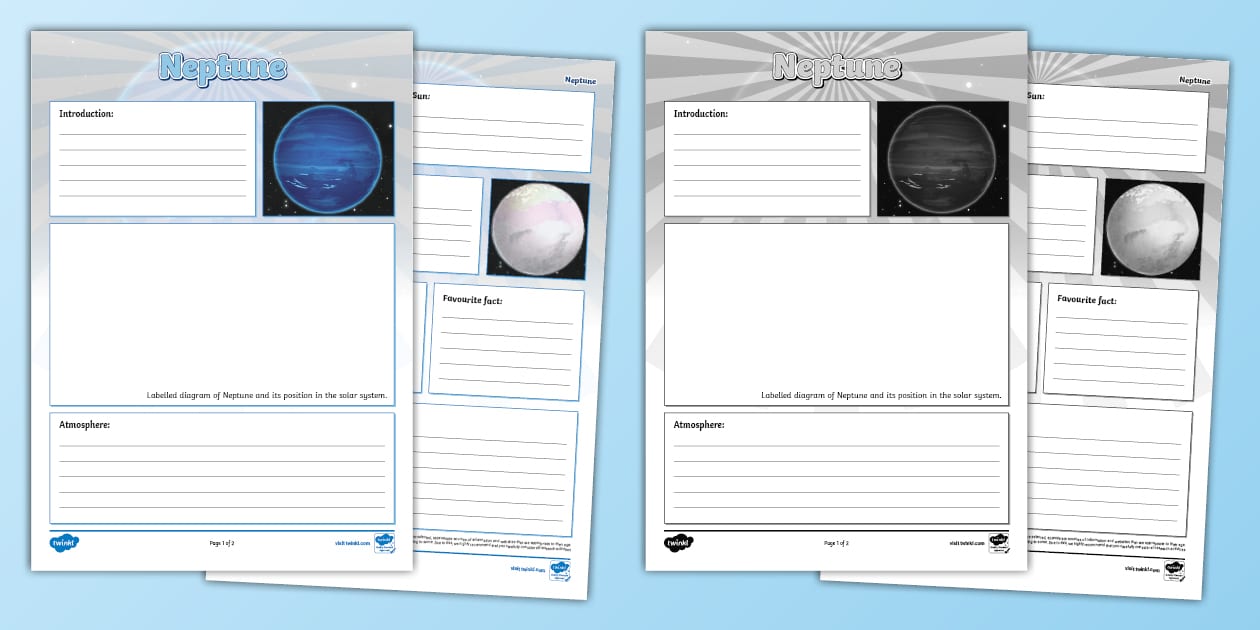 Neptune NonChronological Report Template (teacher made)