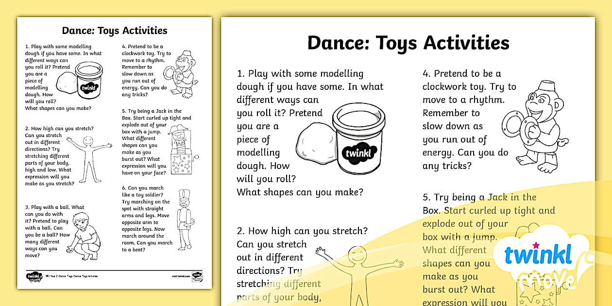 👉 Twinkl Move - Year 2 Dance: Toys Home Learning Tasks