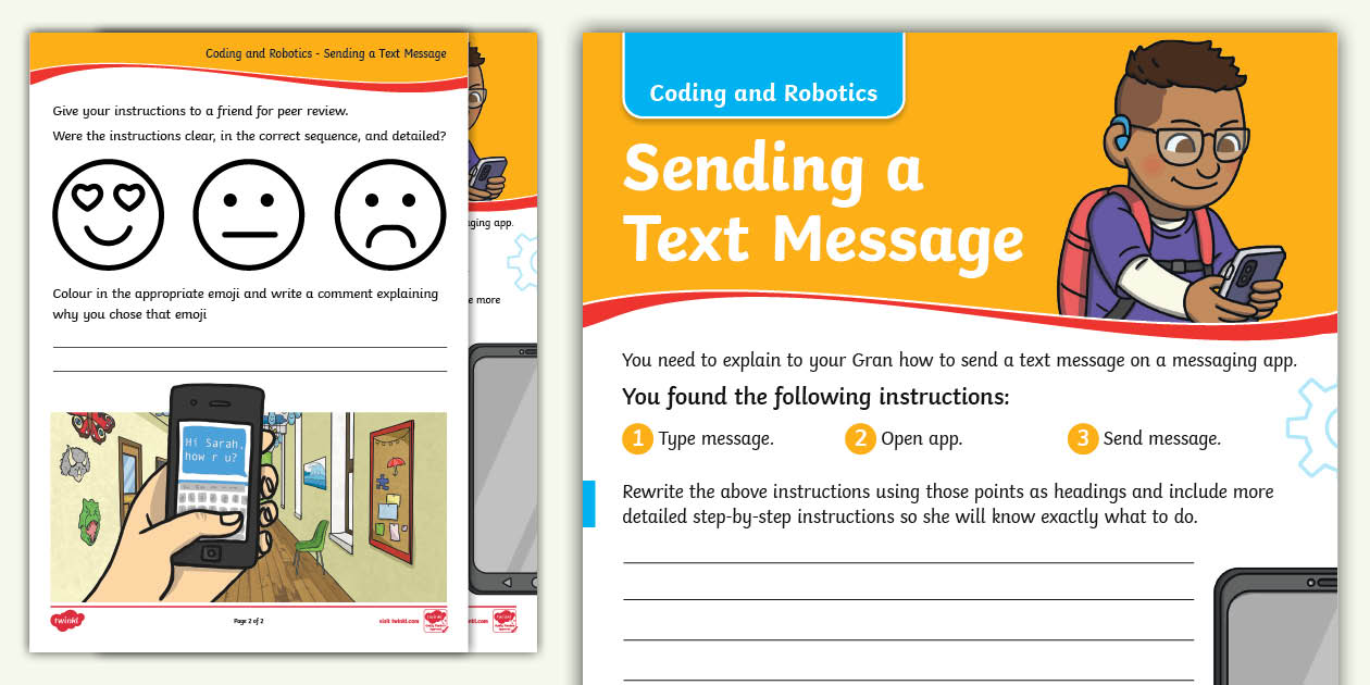 Robotics and Coding - Sending a Text Message (Teacher-Made)