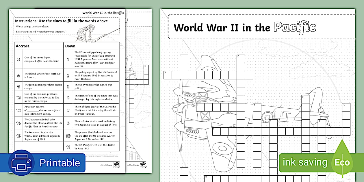 World War II in the Pacific Grade 9 Activity Sheet - Twinkl