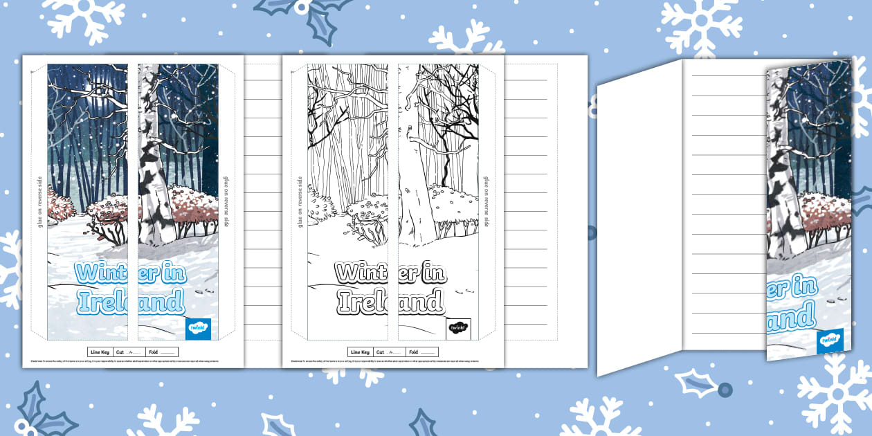 Winter in Ireland Folding Writing Template (teacher made)