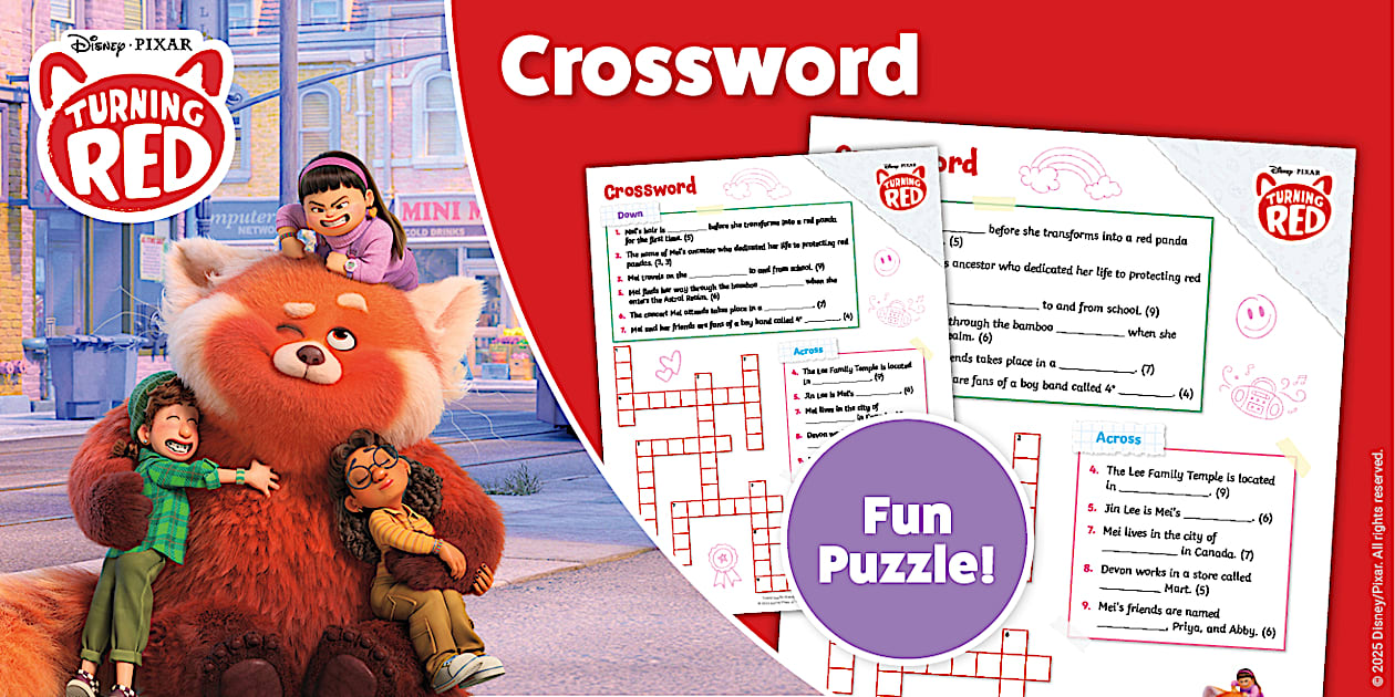 Turning Red: Crossword Puzzle