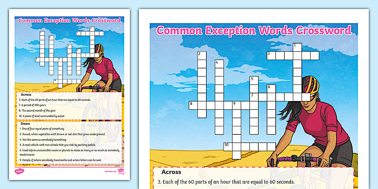 Common Exception Words Crossword (teacher made) Twinkl