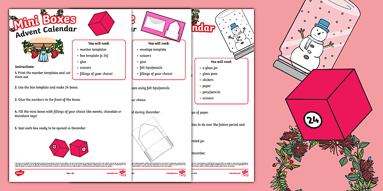 Simple Homemade Advent Calendar Ideas Pack