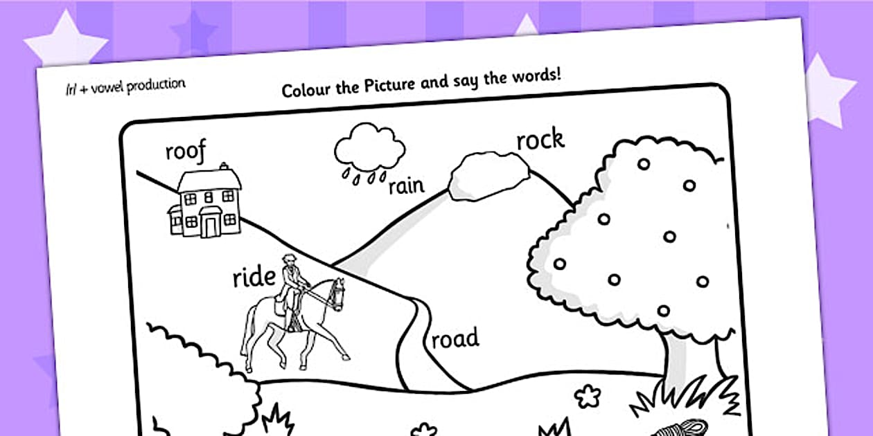 Activities For R Production Word Initial r Production Colouring Scene - Twinkl