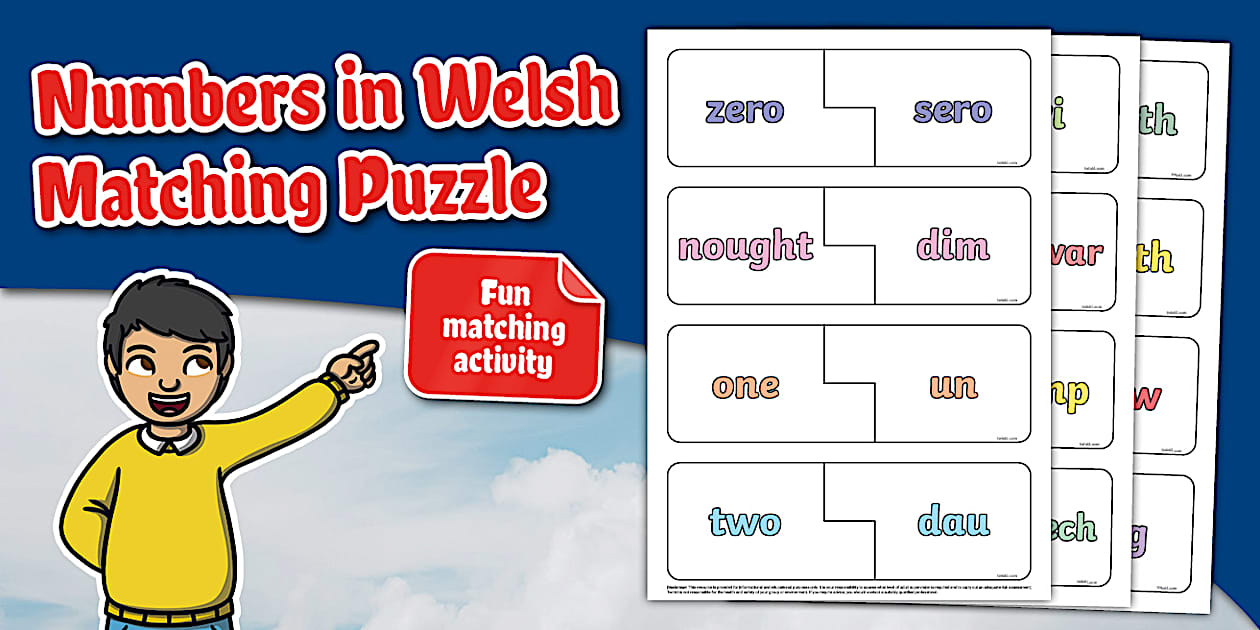 * NEW * Numbers in Welsh Matching Puzzle