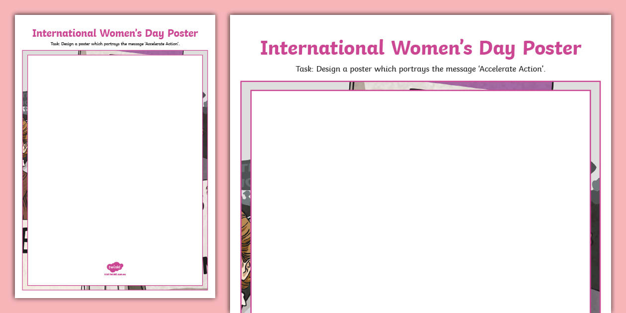 International Women's Day Poster Design Worksheet | Twinkl
