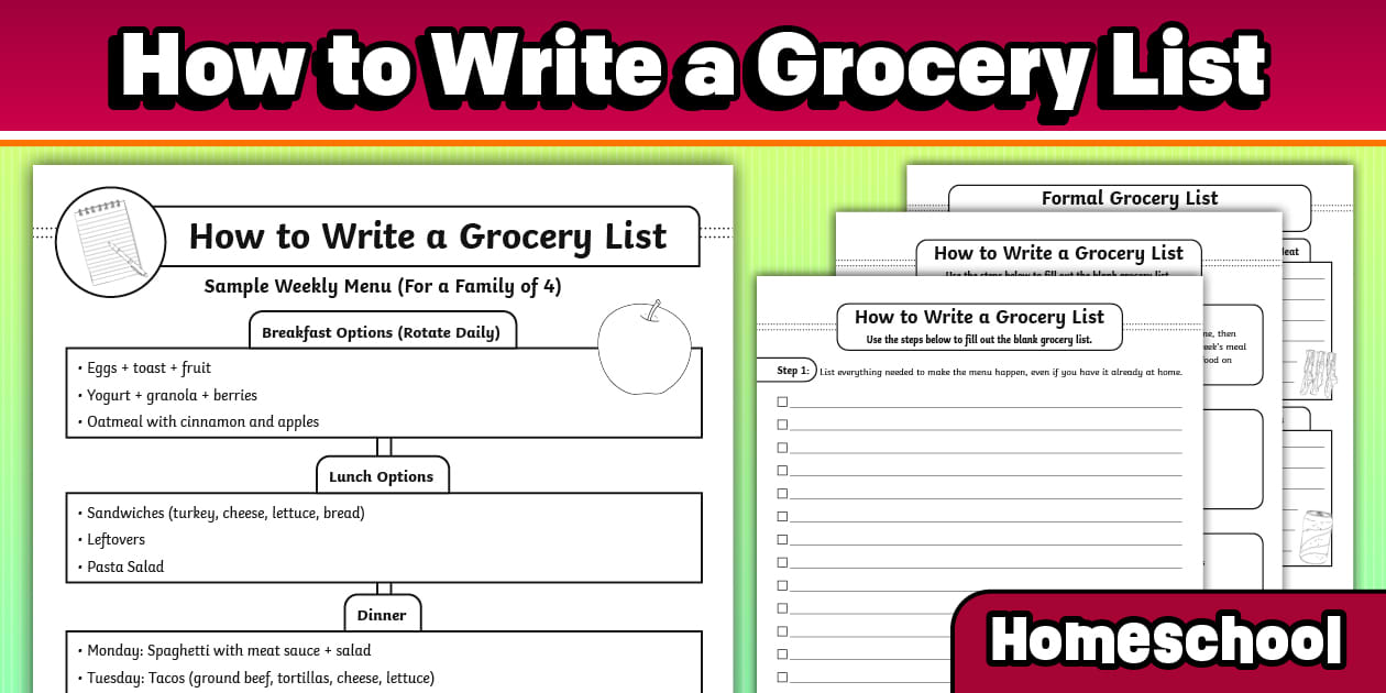 How to Write a Grocery List for Homeschool