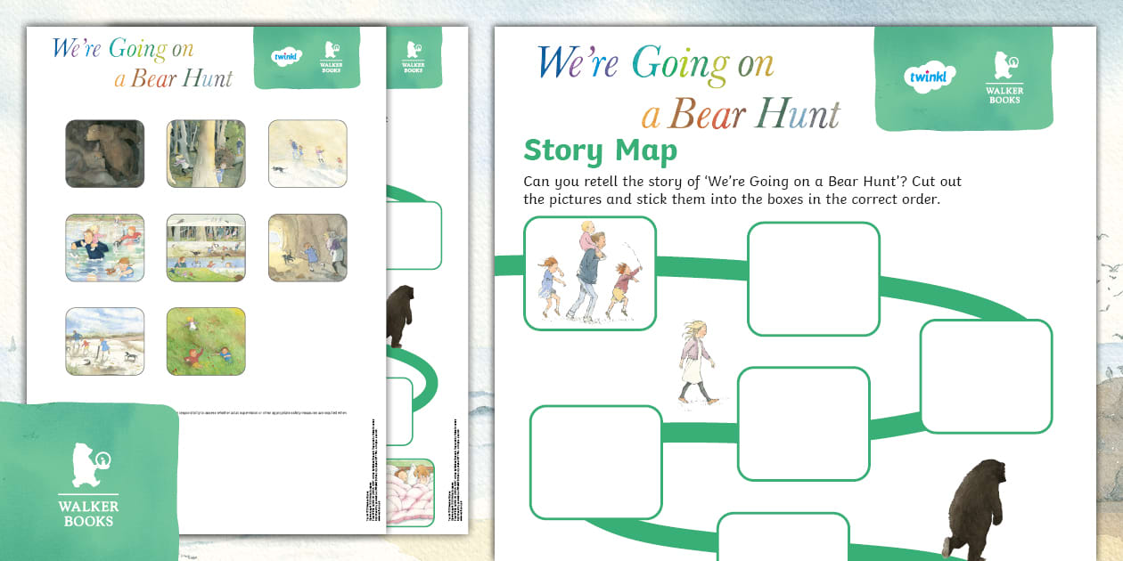 FREE! We're Going On A Bear Hunt Cut and Stick Story Map Twinkl