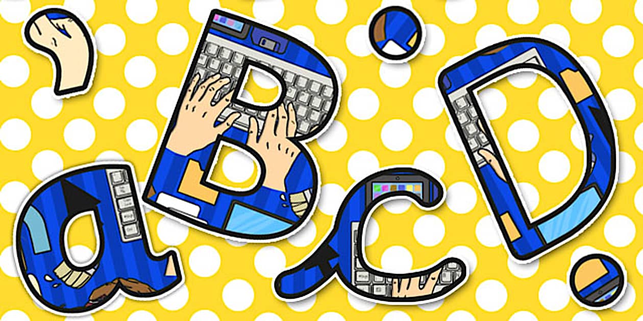 Computing Display Themed Size Editable Display Lettering - edit