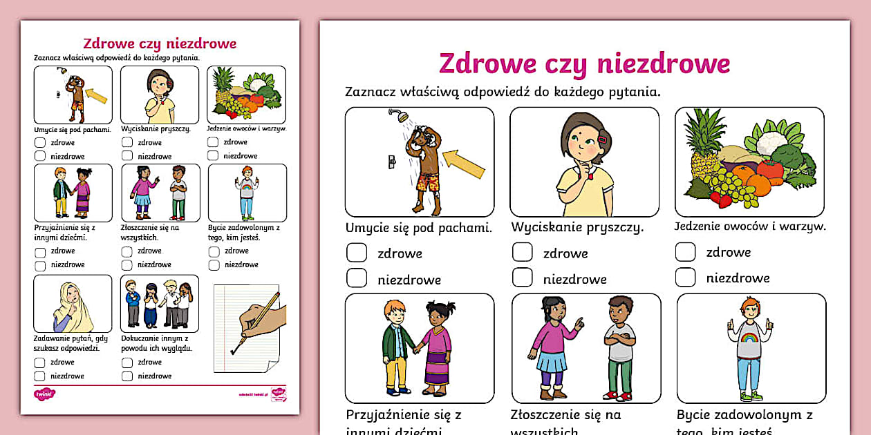Zdrowie I Bezpieczenstwo Sprawdzian Klasa 4