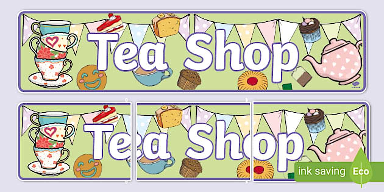 Cursive Tea Shop Role Play Banner (Hecho por educadores)