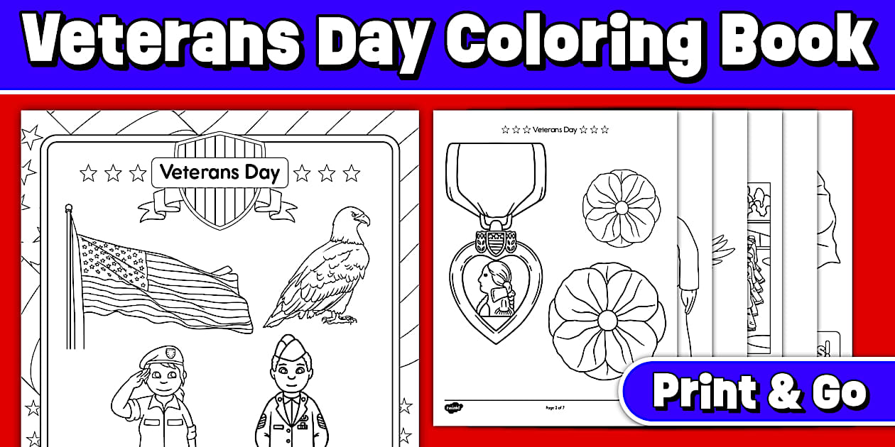 Veterans Day Coloring Book LowPrep Printable Coloring Pages
