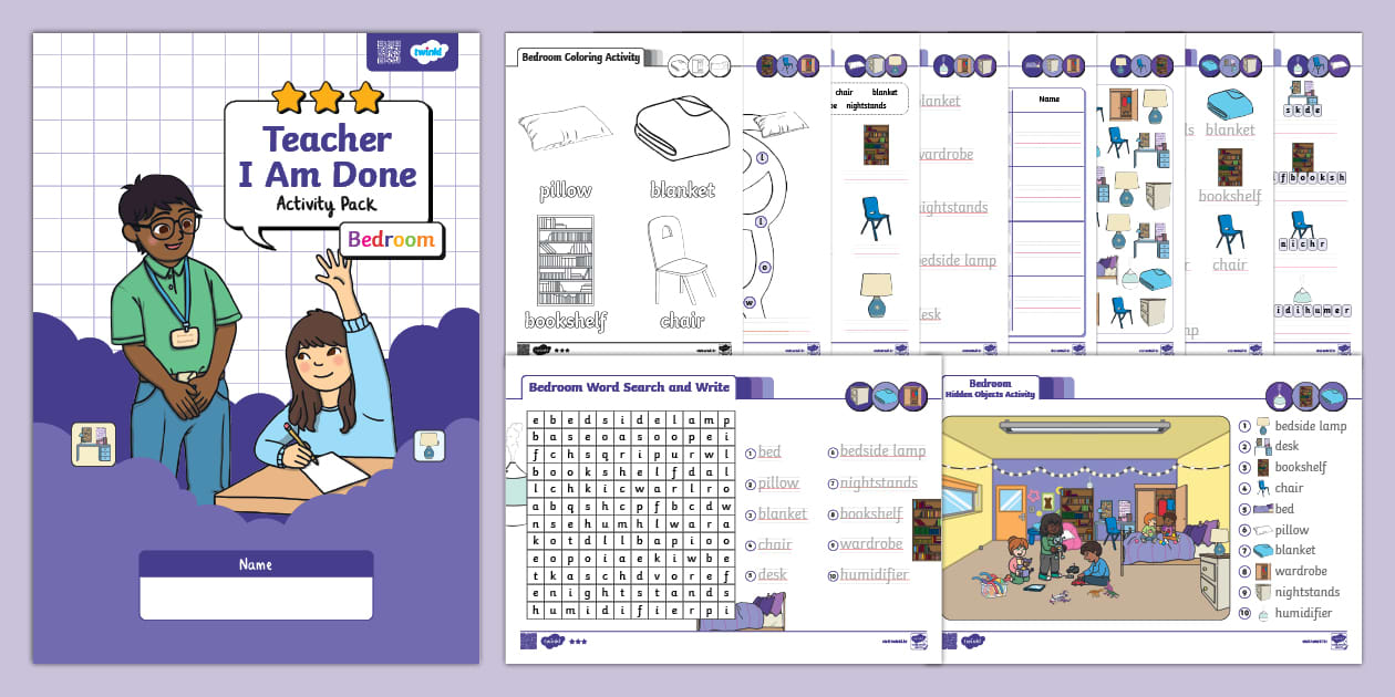 Teacher I Am Done Activity Pack | Bedroom | Lv.3