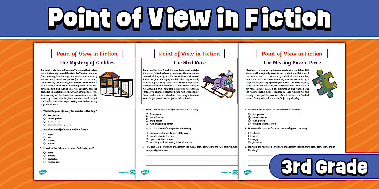 Third Grade Point of View in Fiction Stories Reading Passage