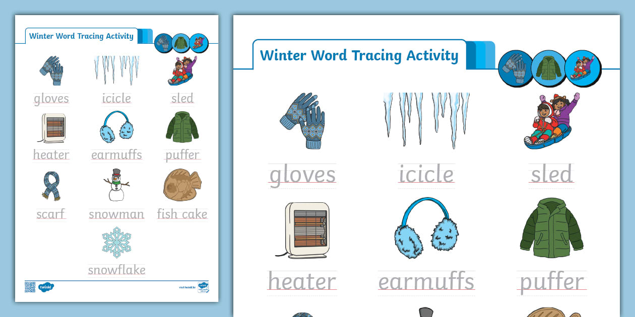 09 Teacher I Am Done ⅼ Winter Word Tracing Activity