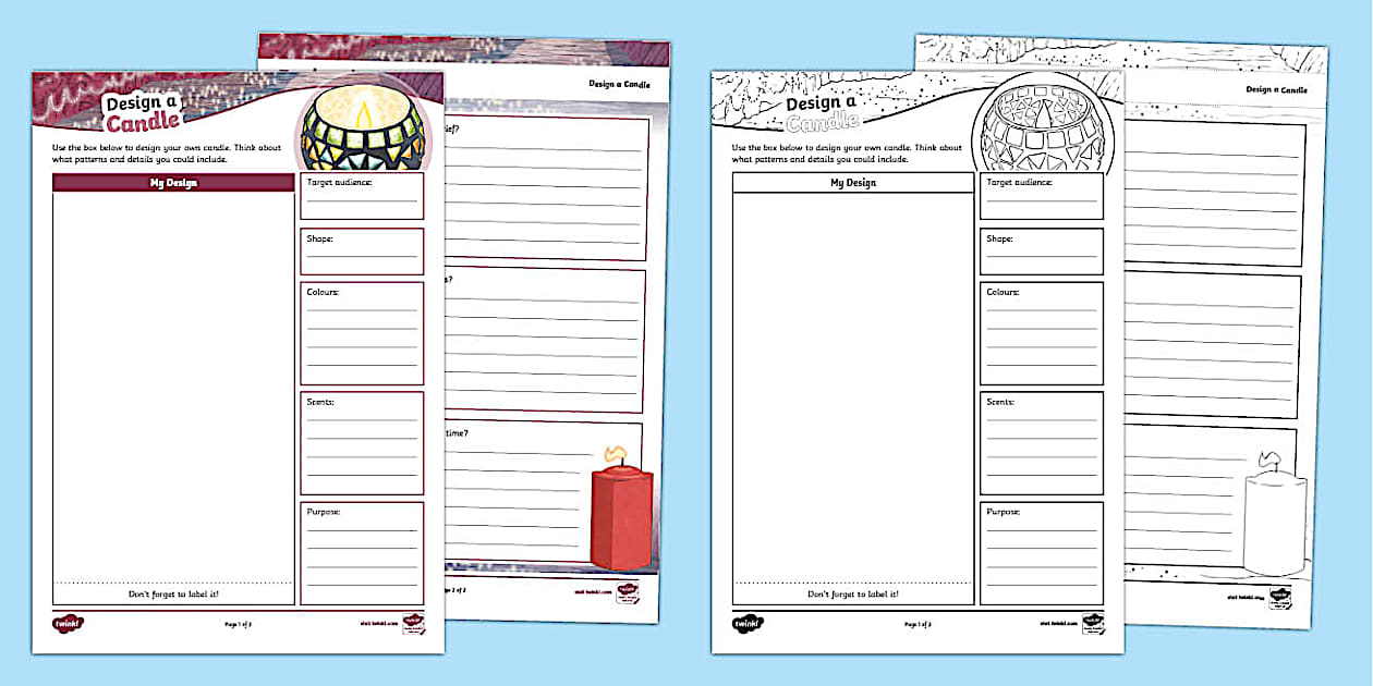 Design a Candle Worksheet (teacher made) - Twinkl
