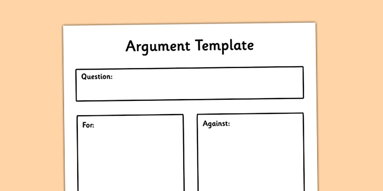 Argument/Debate Template Primary Resource Printable